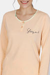 Zivame Tree Of Life Knit Cotton Pyjama Set - Yellow — thumbnail 5